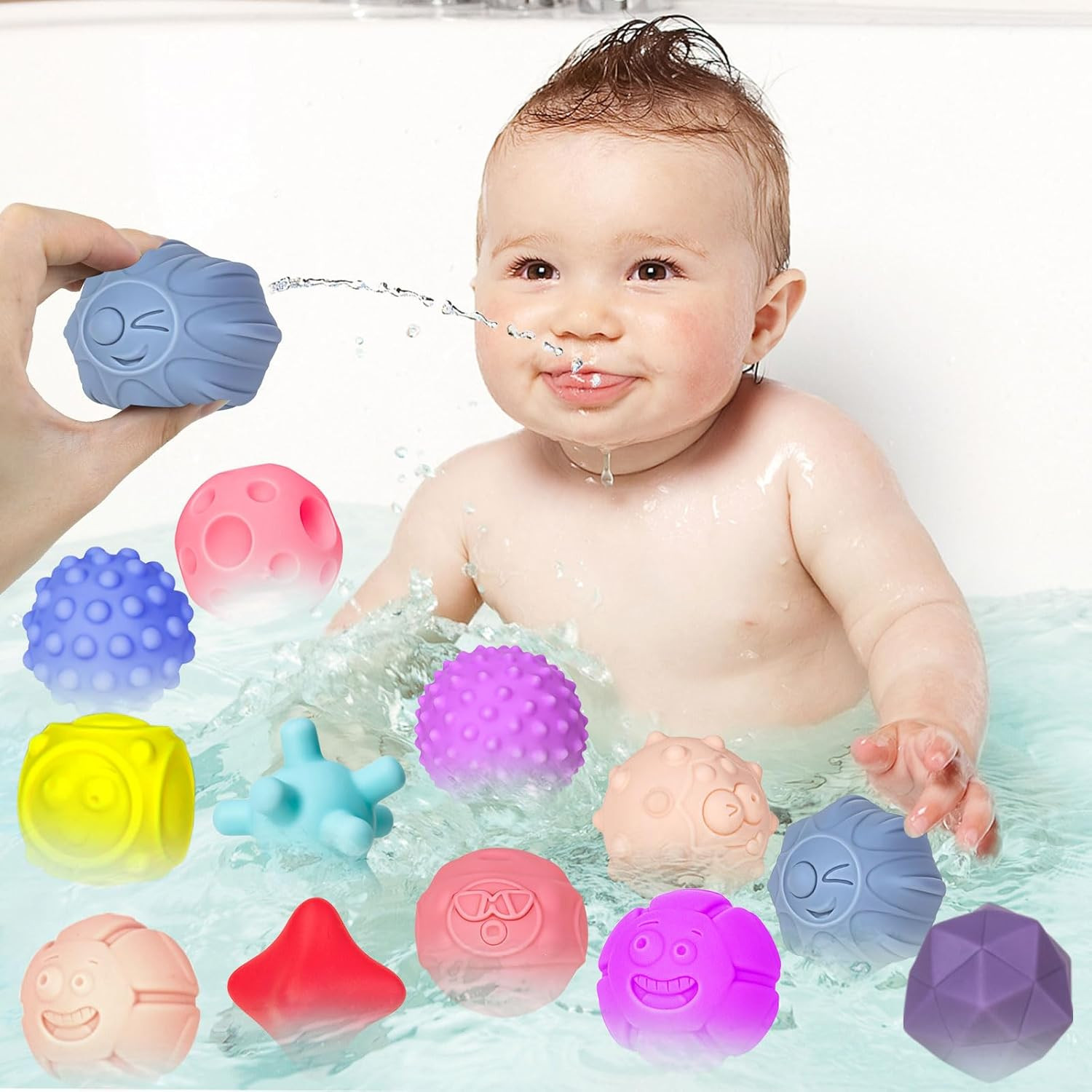 24 Pcs Sensory Balls Toddlers Babies Montessori Soft Textured Multi Color