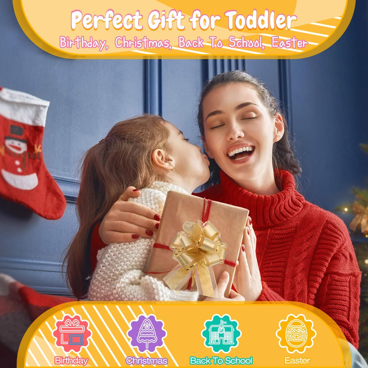 Busy Board with LED Light Switches, Montessori Toys for 1 2 3 Years Old, Toddler