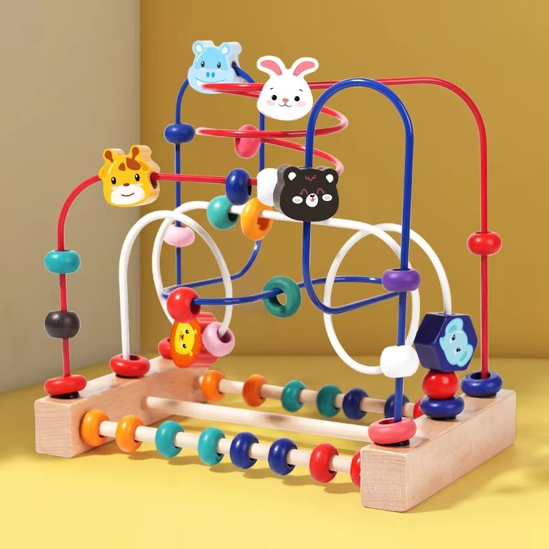 Montessori Wooden Bead Maze Toy for Kids Educational Learning Development Toy