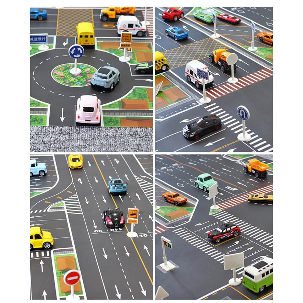 Interactive City Traffic Mat Waterproof 130x100CM Nonwoven Fabric