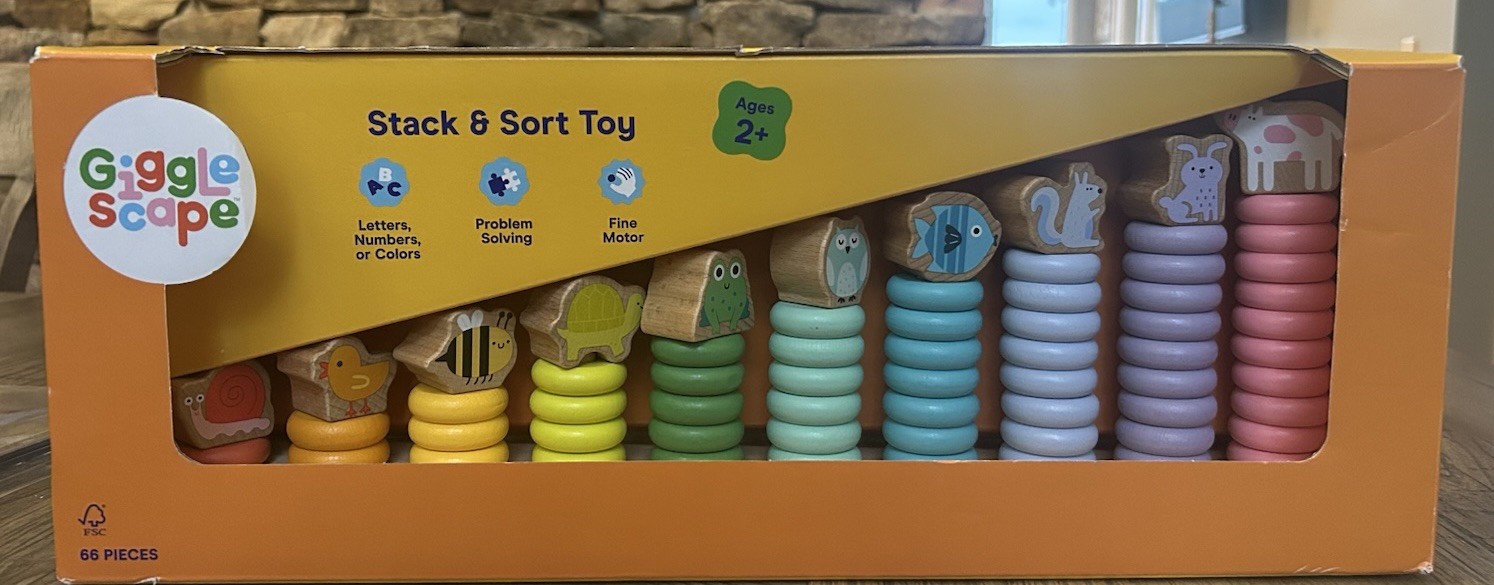 Stack & Sort Toy Gigglescape Wood, Baby Toddler Learning Developmental Toys