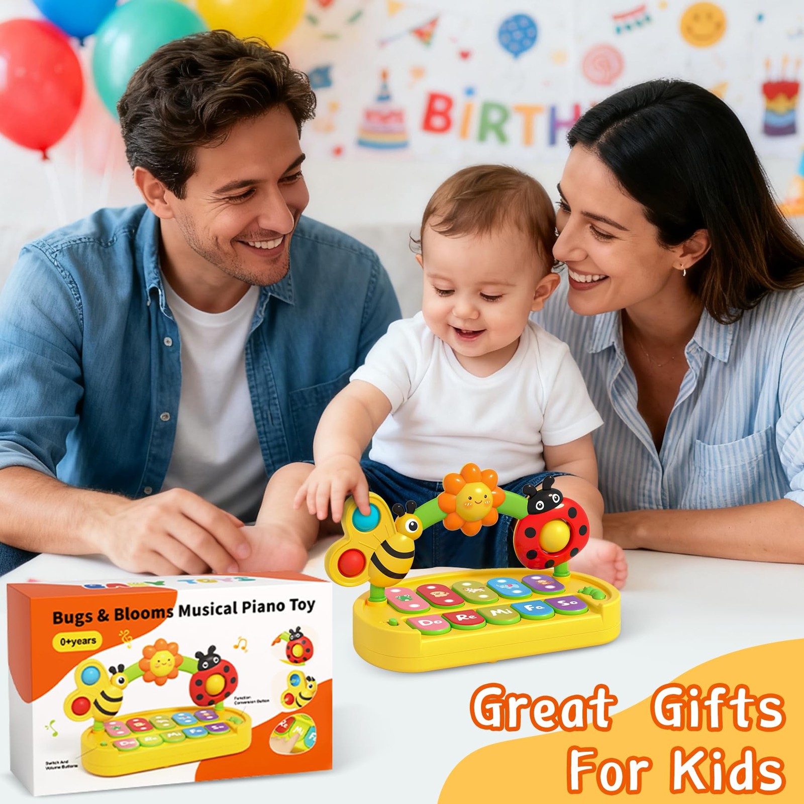 Baby Piano Toy 6-12 Months Light Up Music Keyboard Baby Toys for 3 6 9 12 18 …