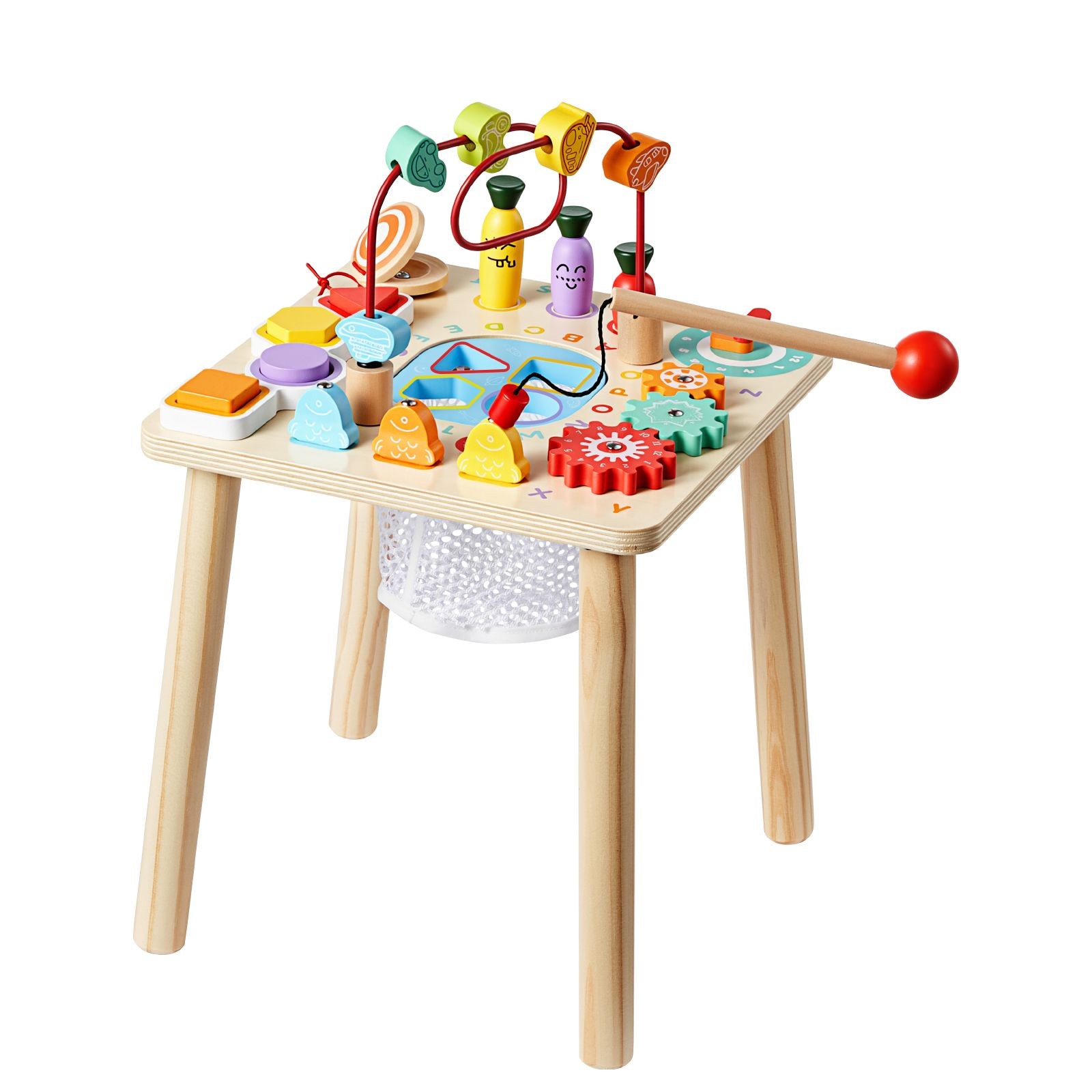 Montessori Activity Table for Toddler 1-3 Years Old,8 in 1 Wooden Desk