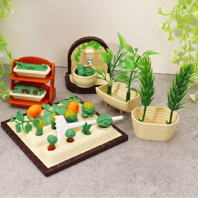 Interactive Gardening Scene Tool Set for Parent Child Activity Doll House Decors