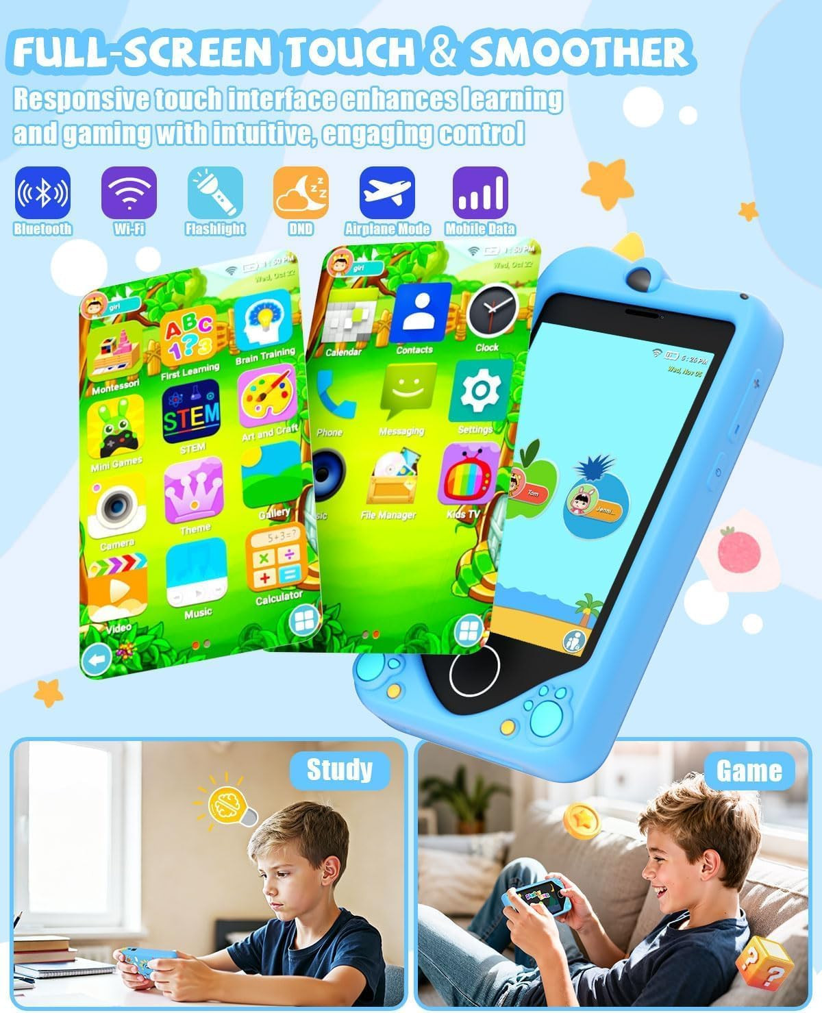 UNERVER Kids Smart Phone for Boy- Safest Phone for Kid & Teens, Talk & Text – Ki