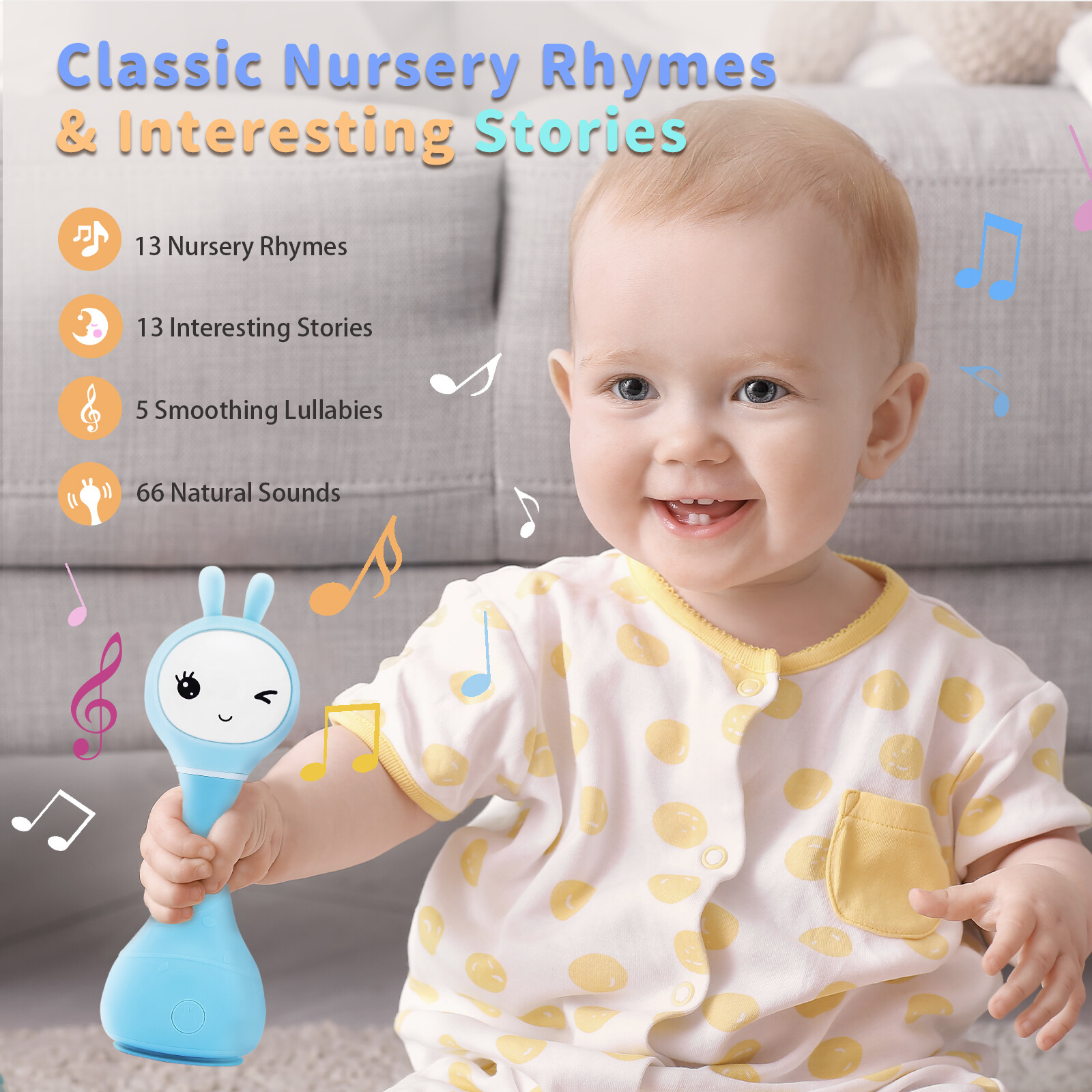 Alilo R1 Smarty – Shake & Tell Rattle w/ Music, Stories and Lullabies