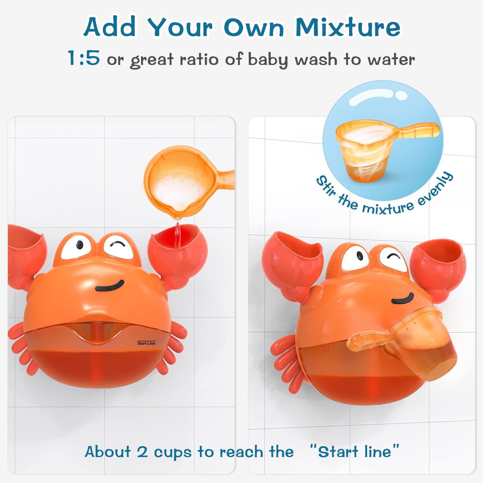 KINDIARY Bath Toy, Crab 8.4 inches (L) x 3.7 (W) x 6.3 (H)