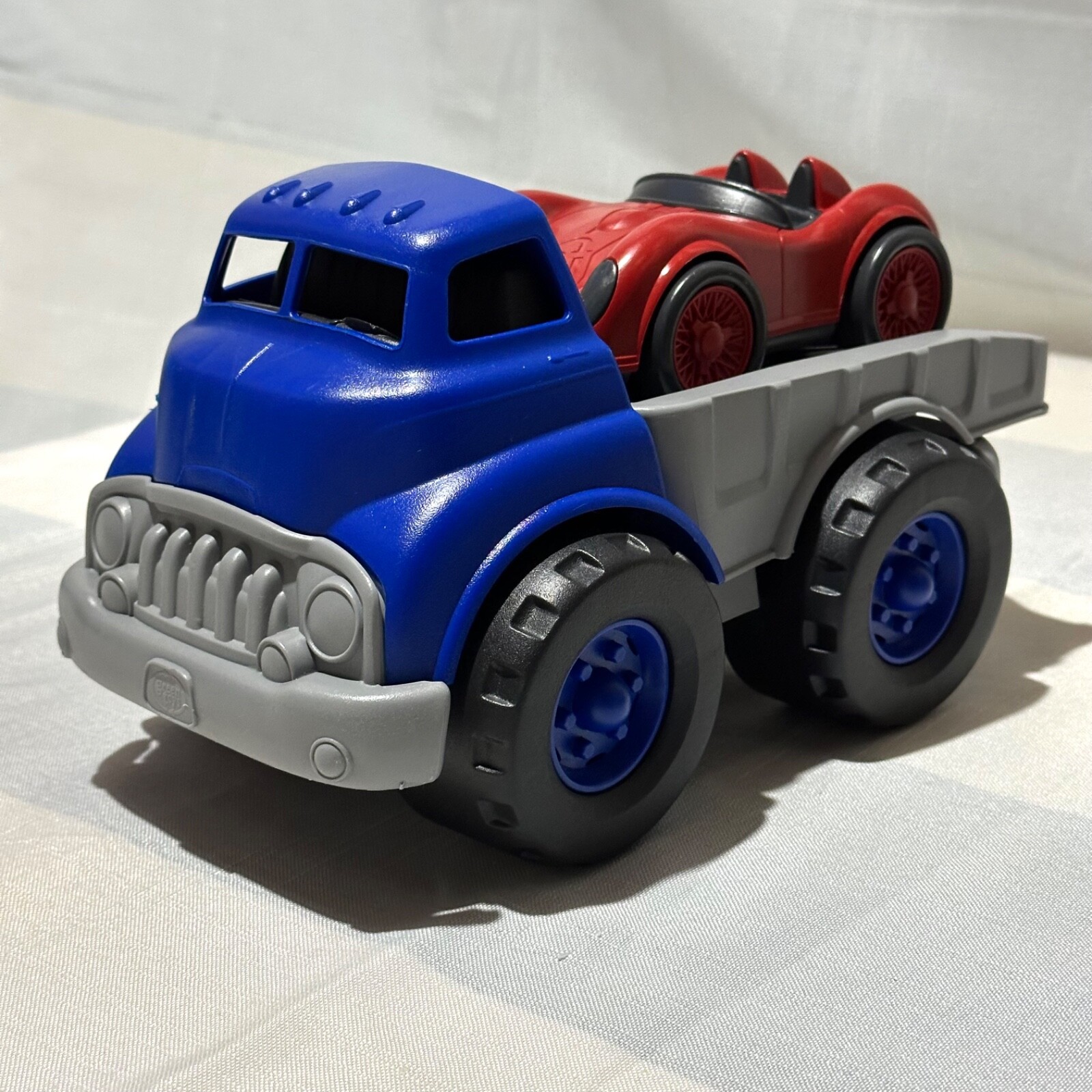 Green Toys Blue Flatbed Truck & Red Race Car Made in USA Excellent for Toddlers
