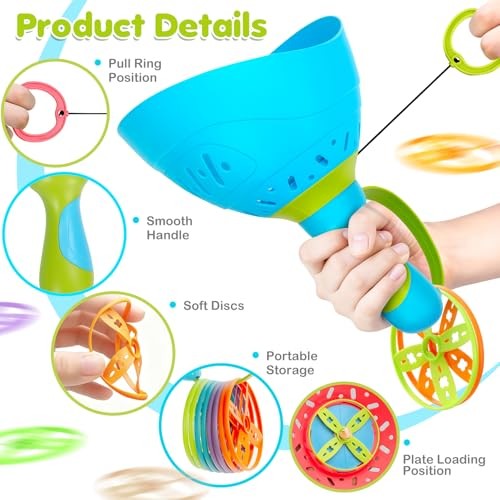 Outdoor Toys for Kids Ages 4-8, 3 Packs Flying Catching Game, Outside Manual