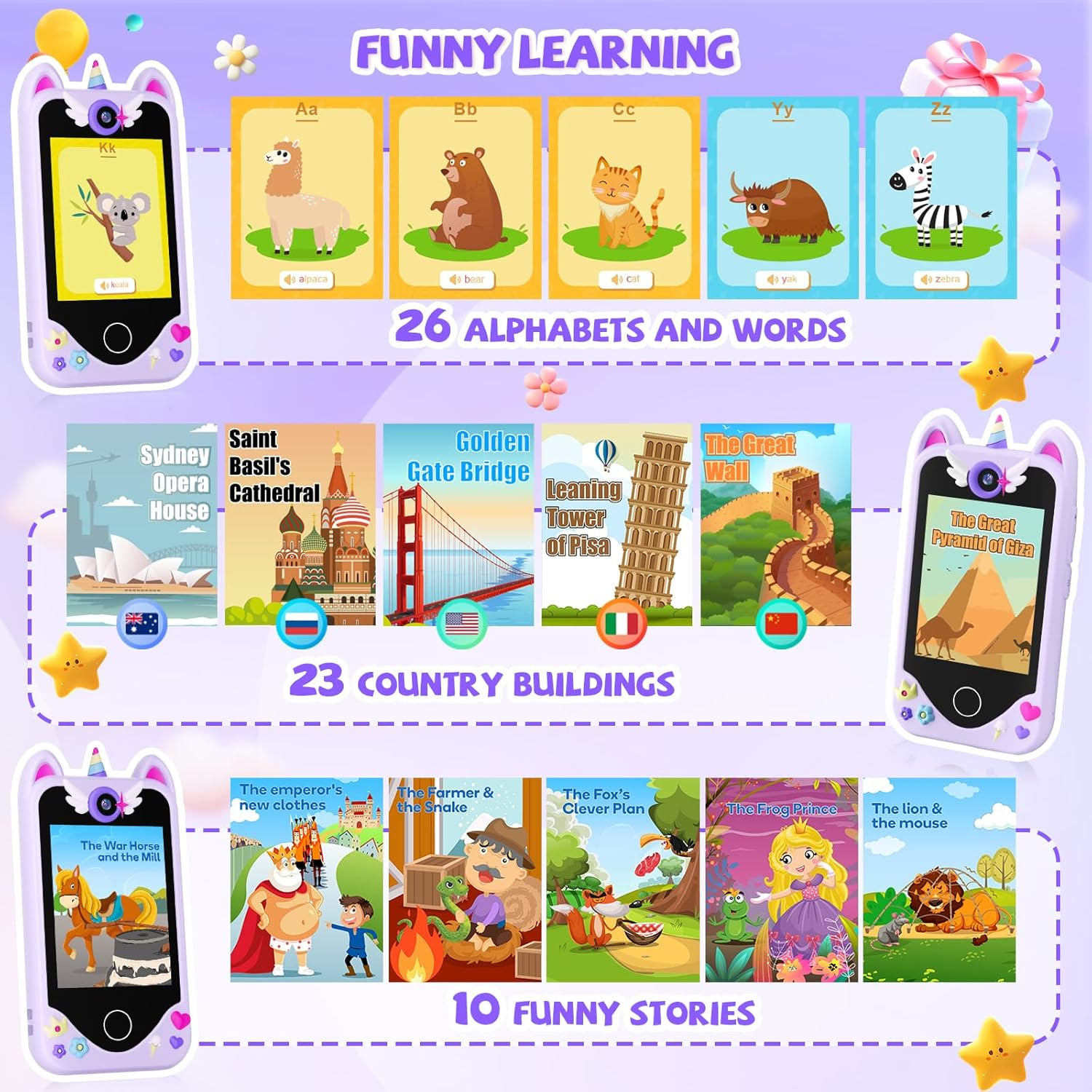 Kids Smart Phone for Girls Gifts – Toddler Christmas Birthday Gift for Age 3 4 5