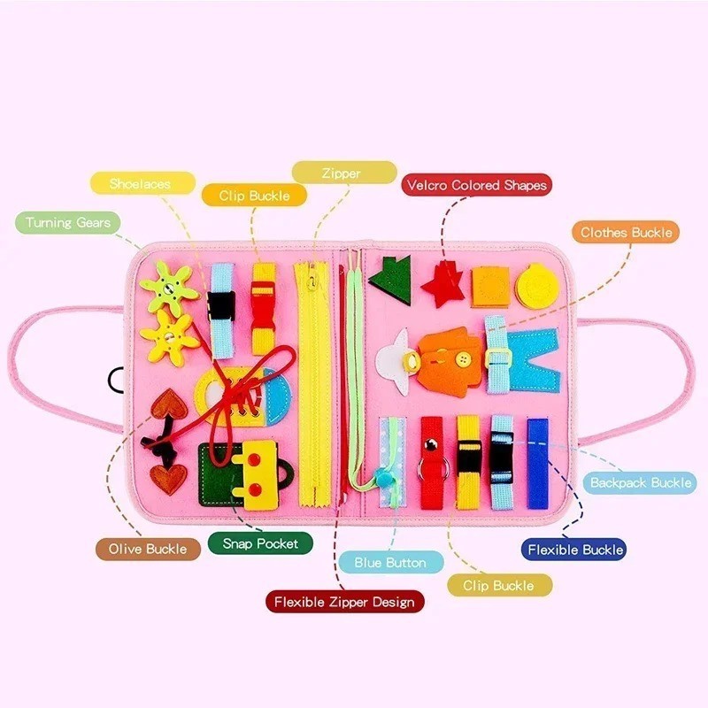 Montessori Felt Busy Board Quiet Book Sensory Activity Toy for Kids Travel