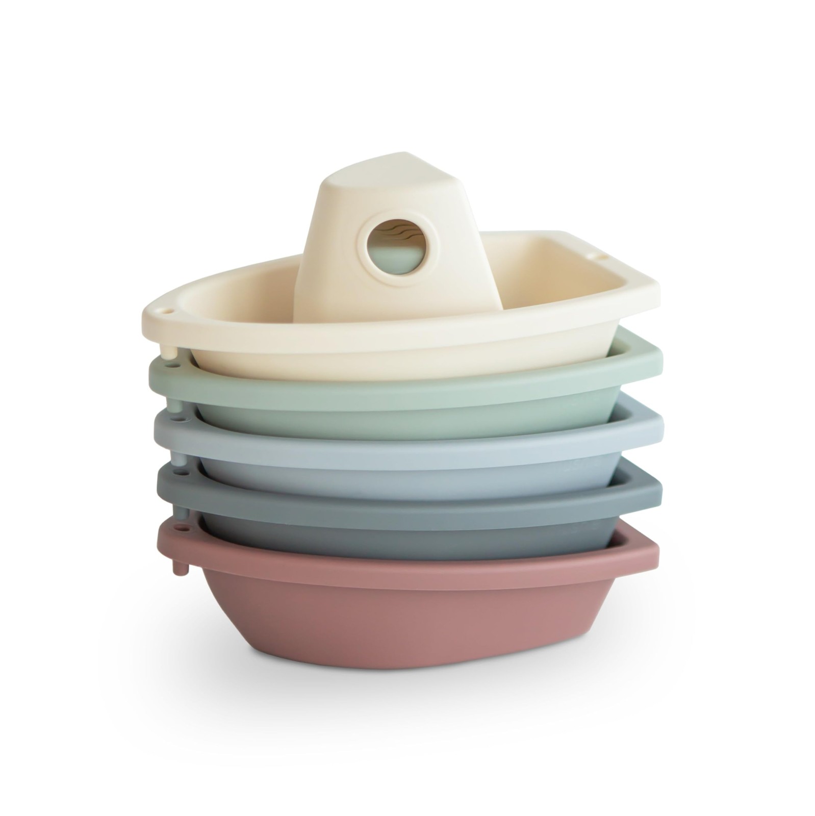 mushie Stackable Bath Boats Toy (Original) | Floating Bathtub Small, Original