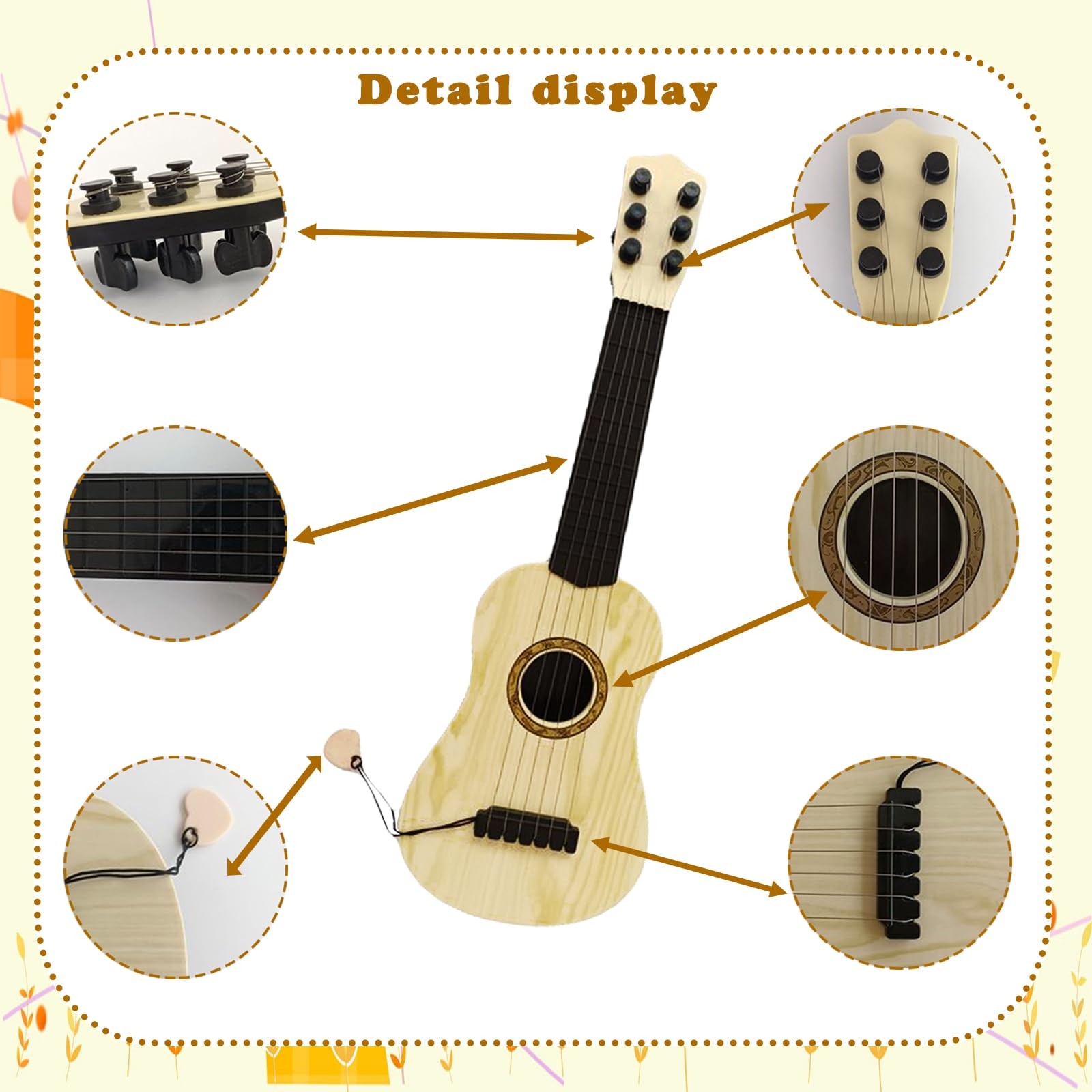 Kids Toy Guitar 6 String17 inch Mini Baby Guitar with PickMusical Instrumen