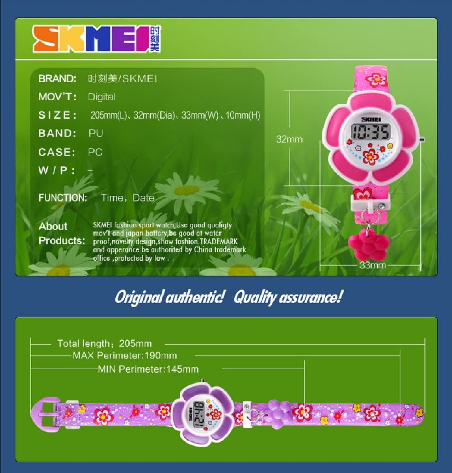 Kids Watch Girl Flower Shape Watch Novelty Cartoon Digital Watch 1144 Pink