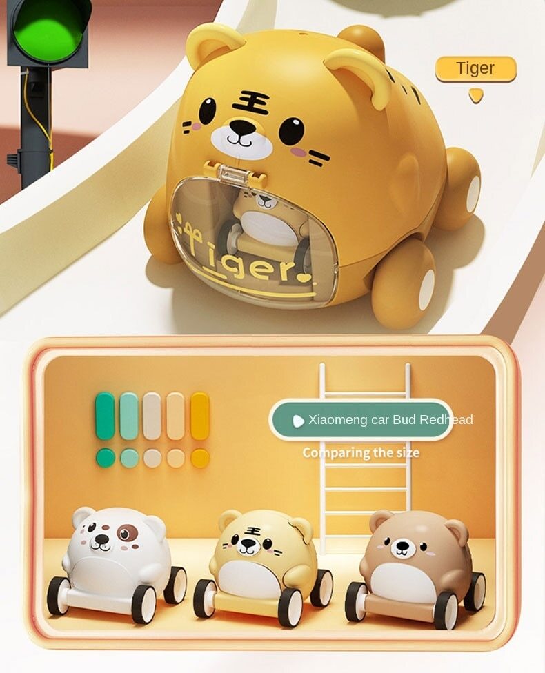 Montessori Baby Toy Cars for 1 Year Old Toddler Birthday Gift Toys Cartoon Car
