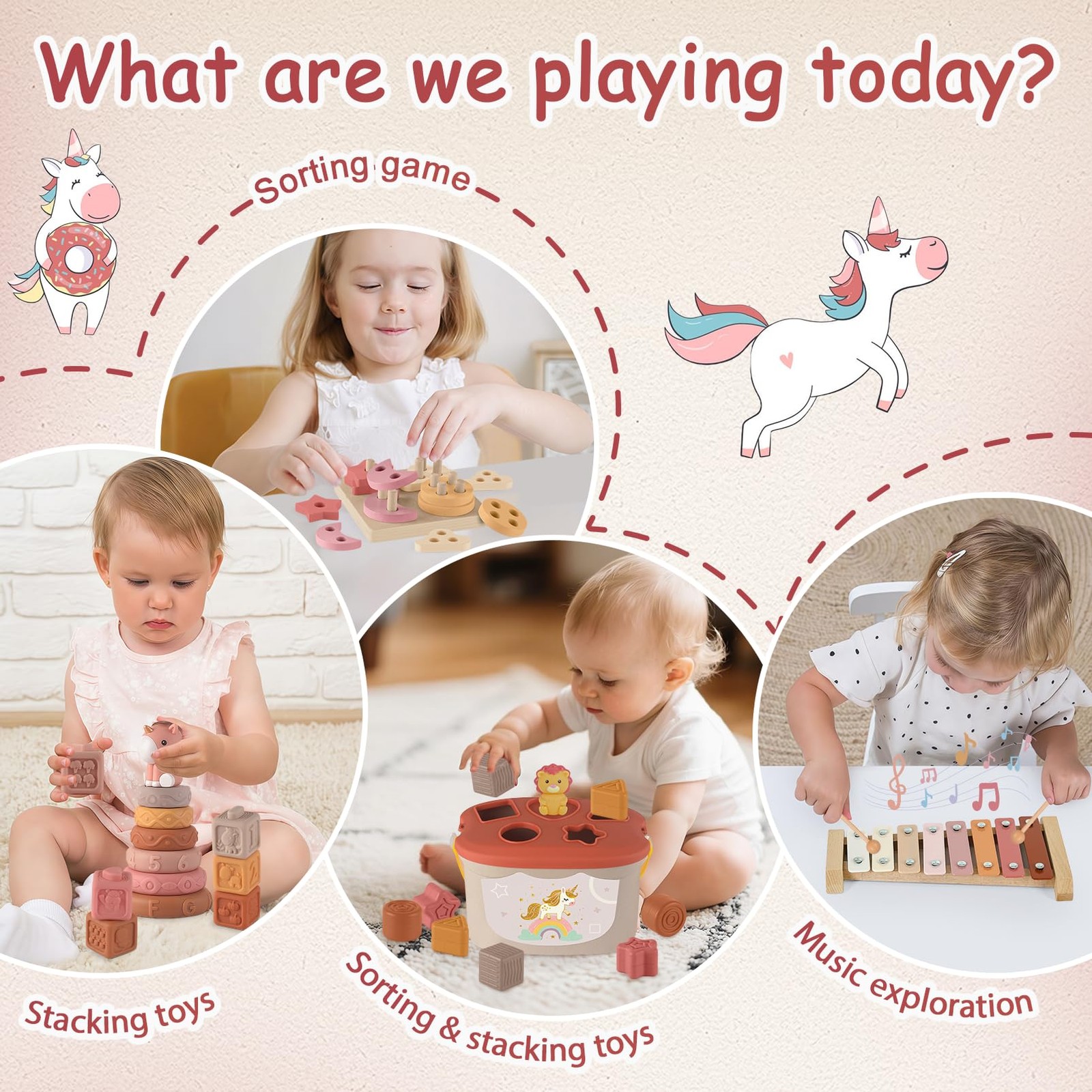 Montessori Toys for 6-12 Months, Baby 6-12-18 Medium, Colorful