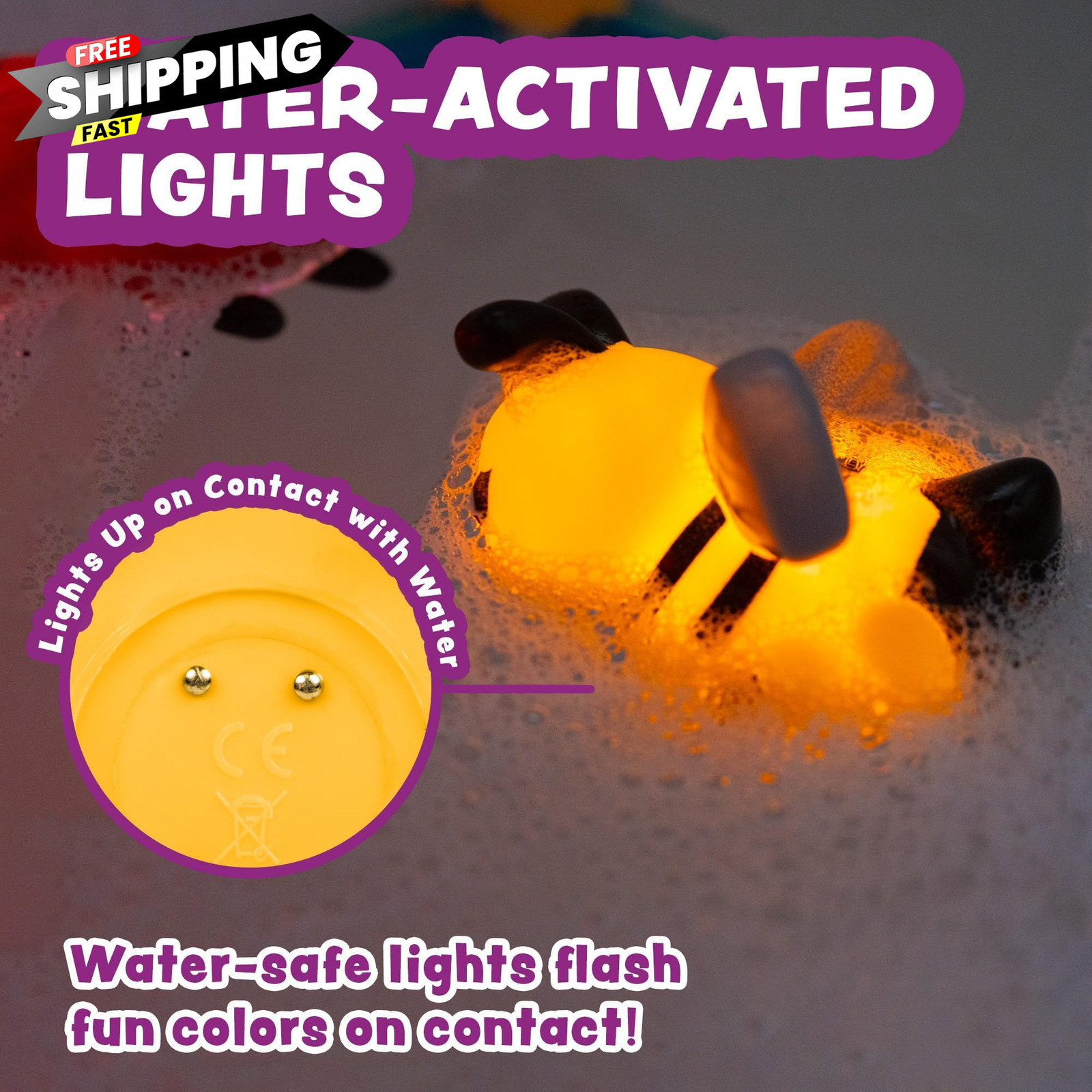 Tub Works® Bugs™ Light Up Bath Toys, 6 Pack | Water-Activated Multicolored