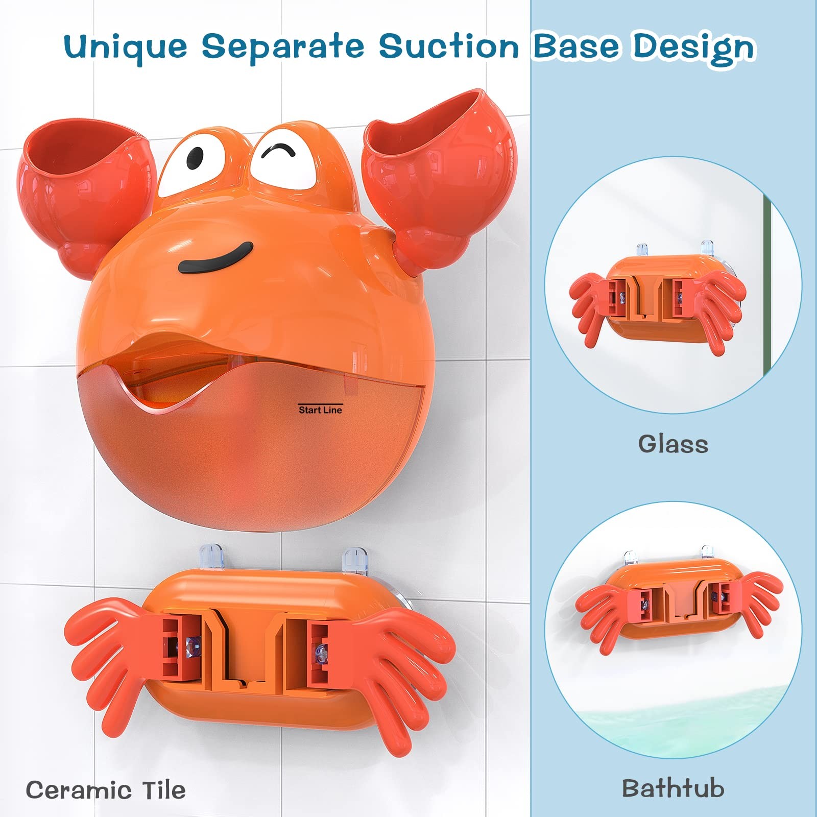 KINDIARY Bath Toy, Crab 8.4 inches (L) x 3.7 (W) x 6.3 (H)