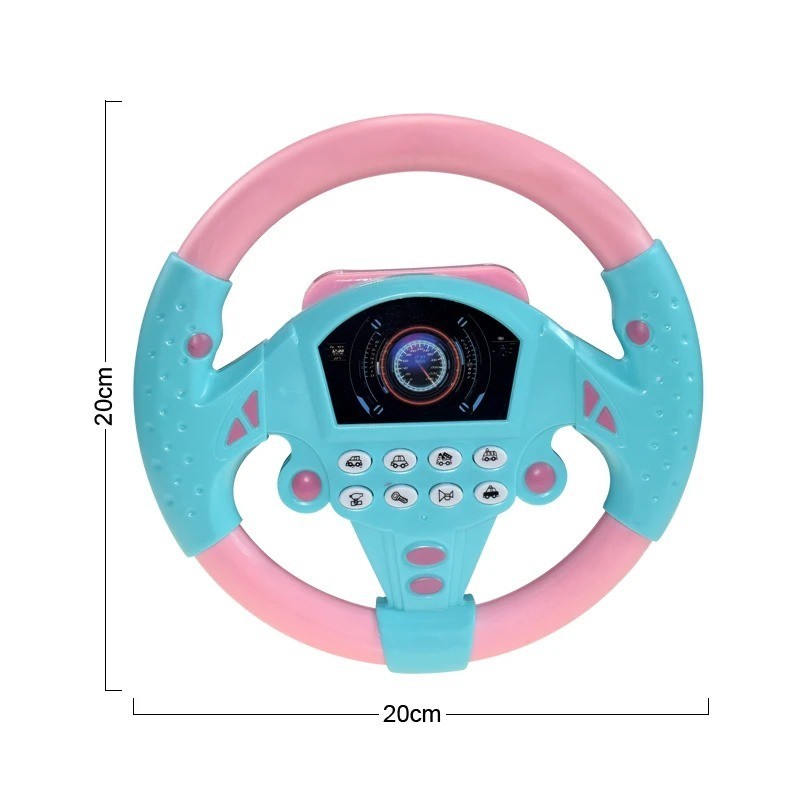 Electric Steering Wheel Toy Light Sound Simulated Driving Kids Educational
