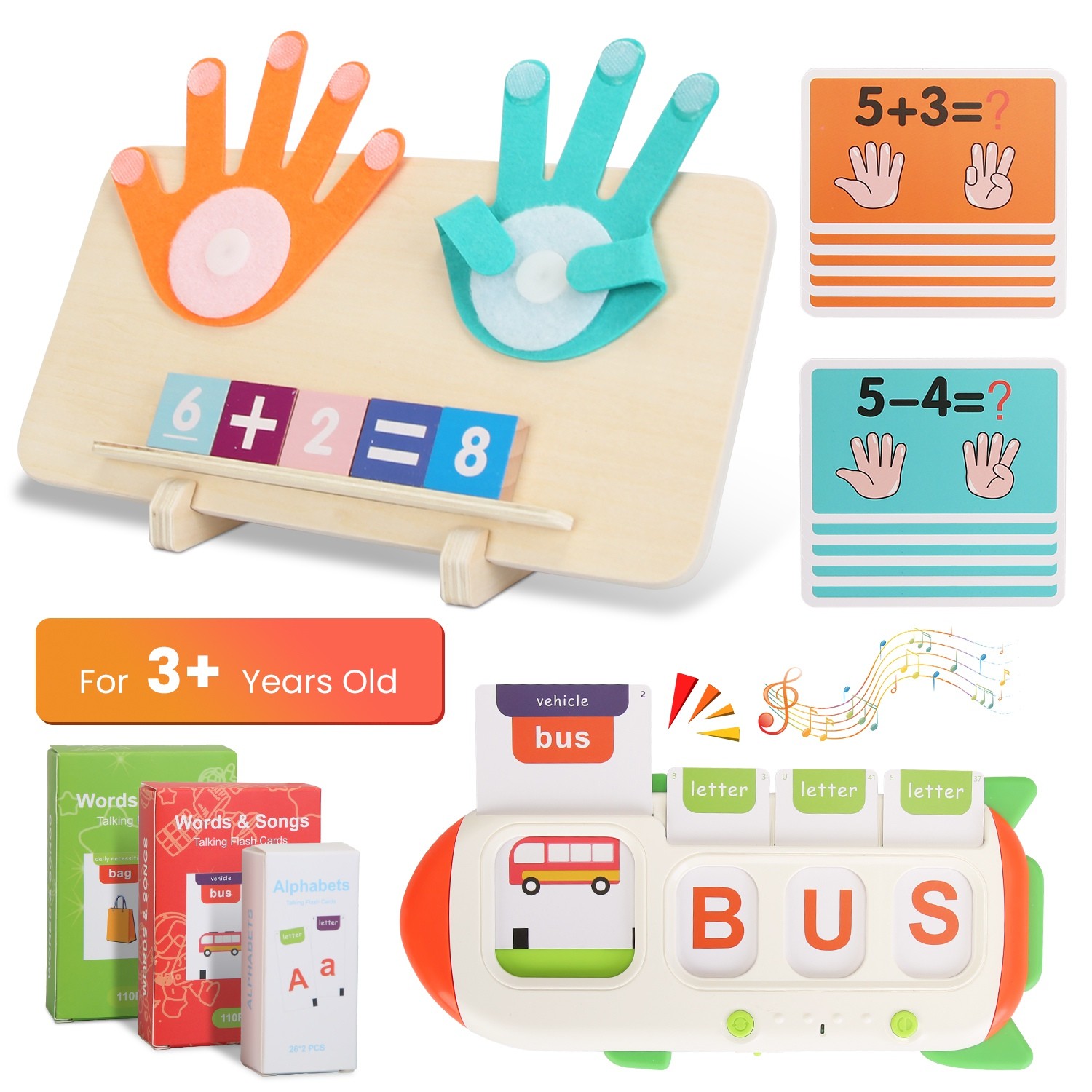 Kids Talking Flash Cards&Counting Math Board Child Number Alphabet Play Toys