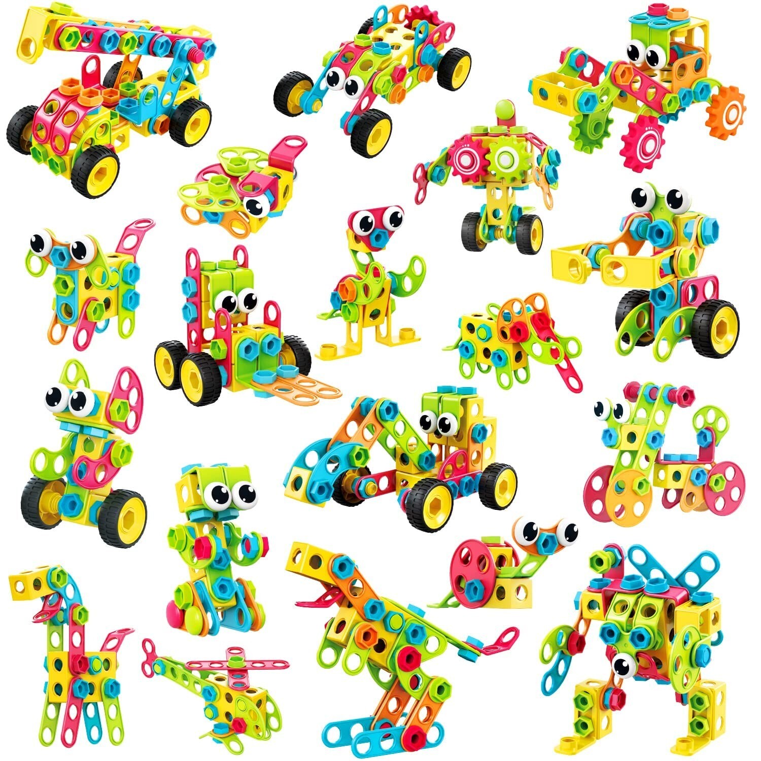 NXONE 195 PCS Educational STEM Toys for Boys and Girls Ages 3 4 5 6 7 8 9 10 …