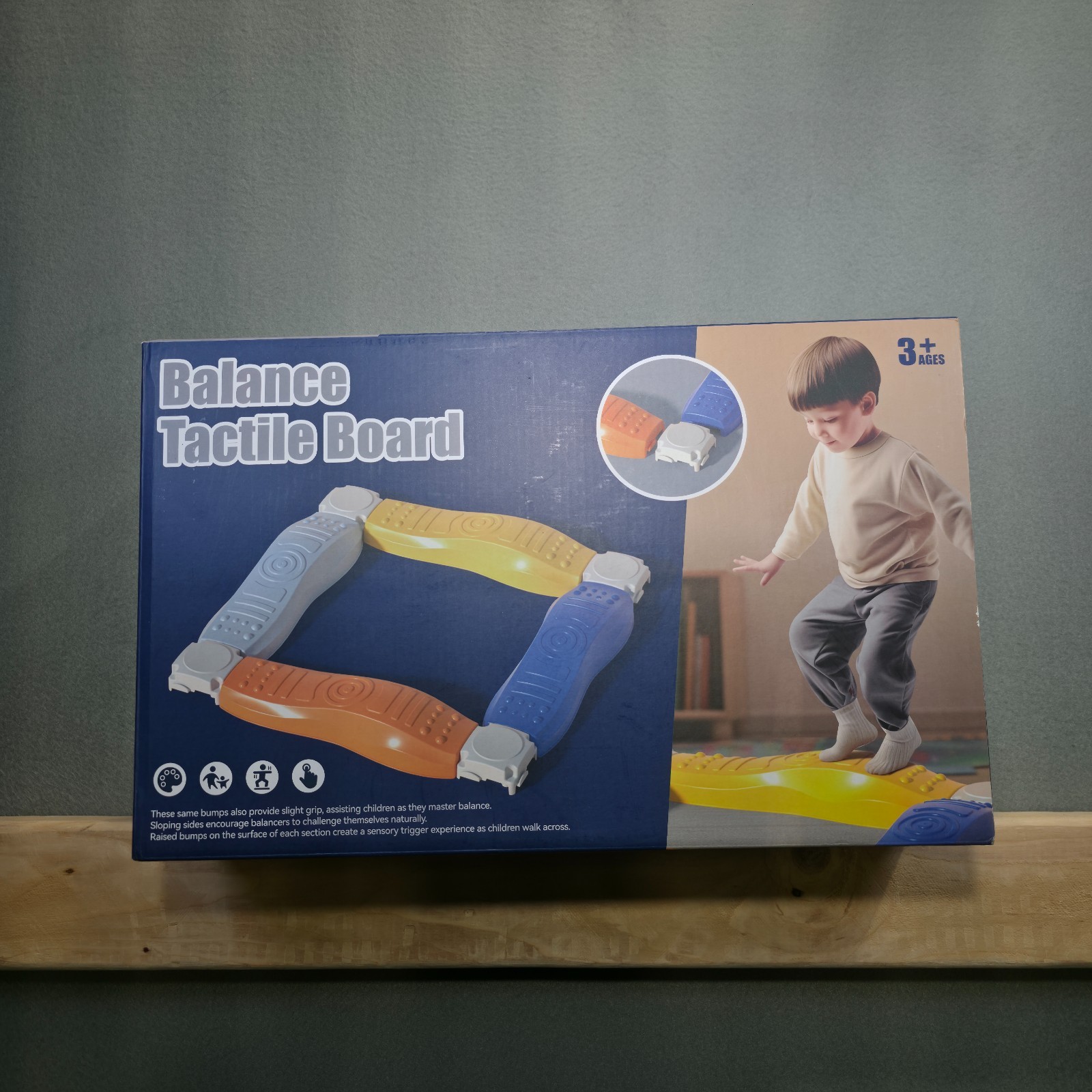Sensory Tactile Balance Beam Board for Kids Ages 3+ New in Box