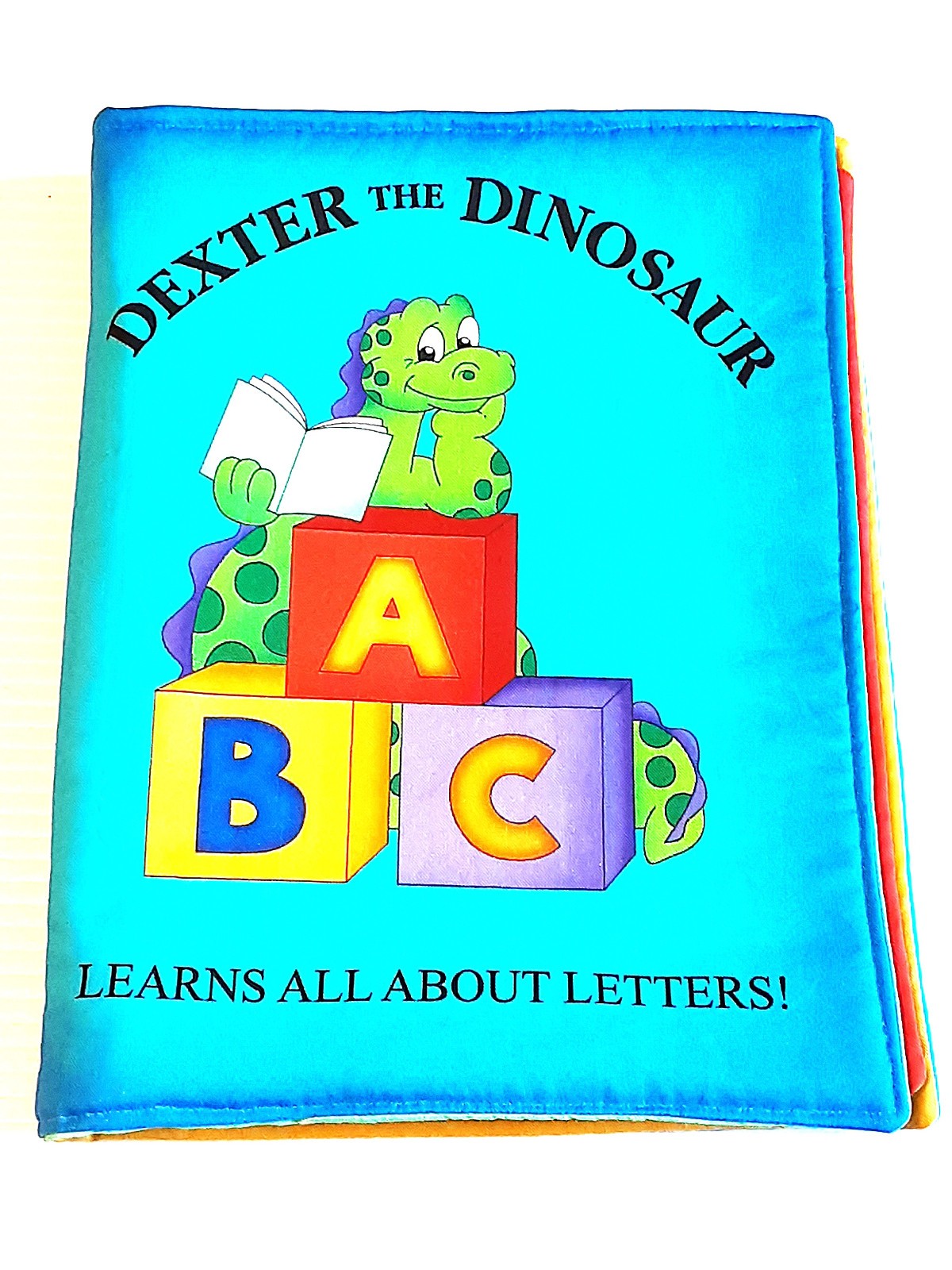 ‘Dexter the Dinosaur – Letters’ Soft, Washable, Cloth Book for Baby / Toddler