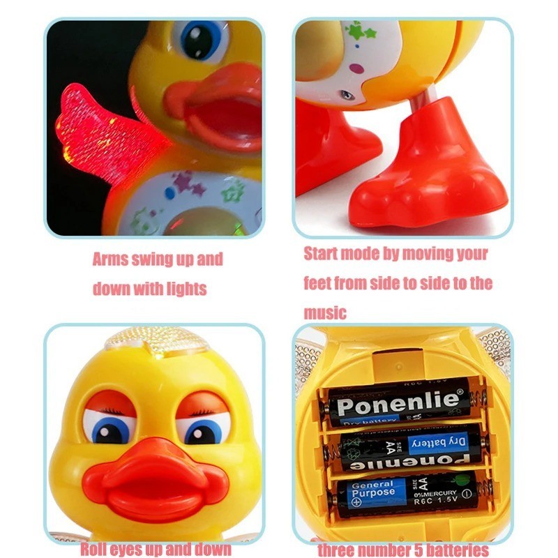 Electric Dancing Duck Toy with Music Flashing Lights Funny Kids Gift Toy USA