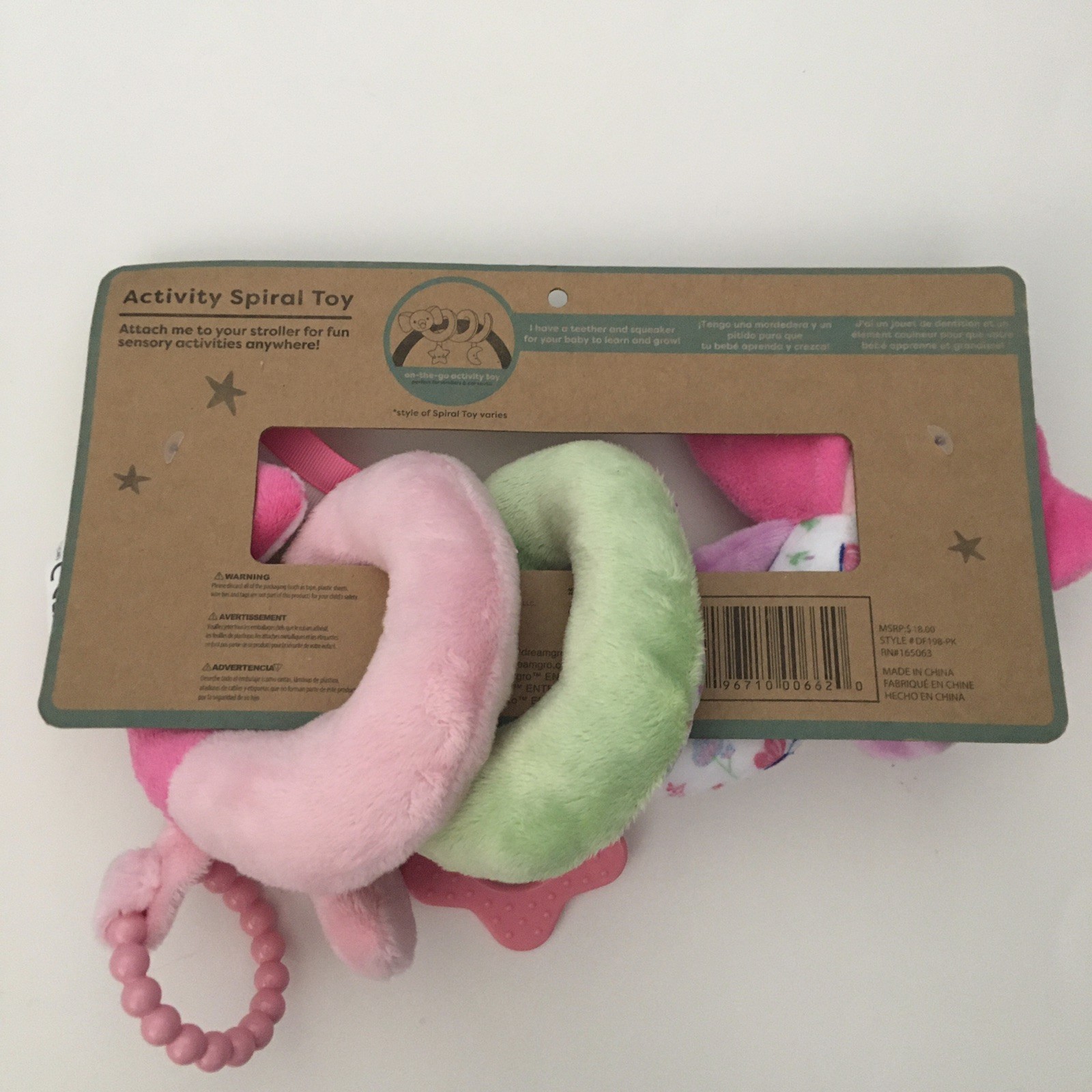 NEW Spiral Activity Soft Baby Toy Pink Soothing Sensory Activities | DreamGro