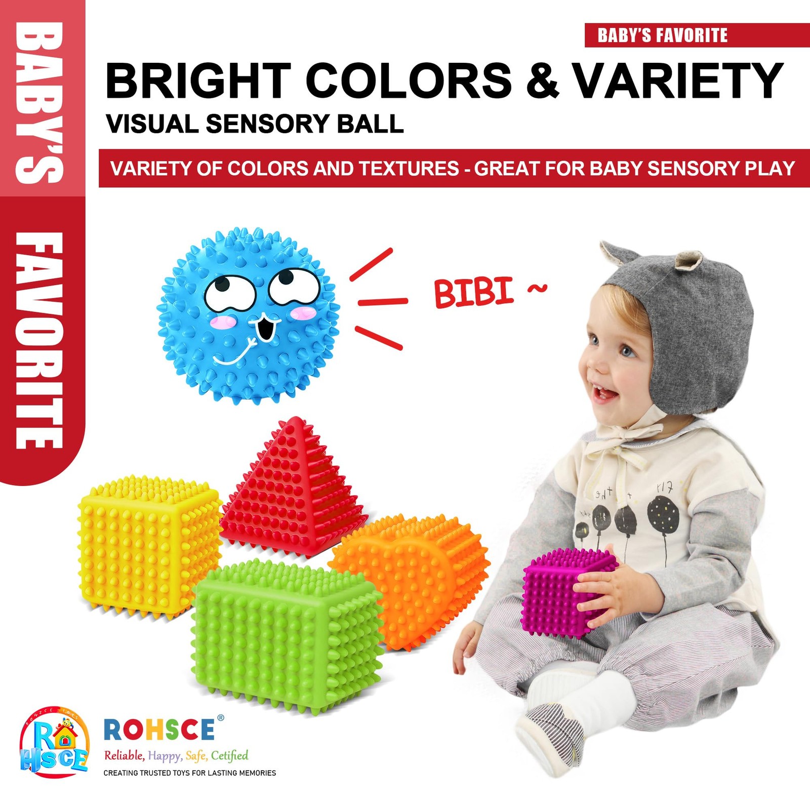 Sensory Balls Baby Teething Toys 6-12 Months, Soft Spiky Textured Multi Ball …