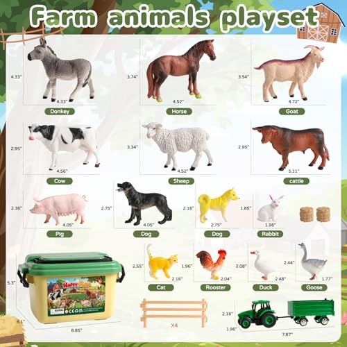 Farm Animal Toys for Toddlers,23 PCS Animal Toys with Realistic Animal