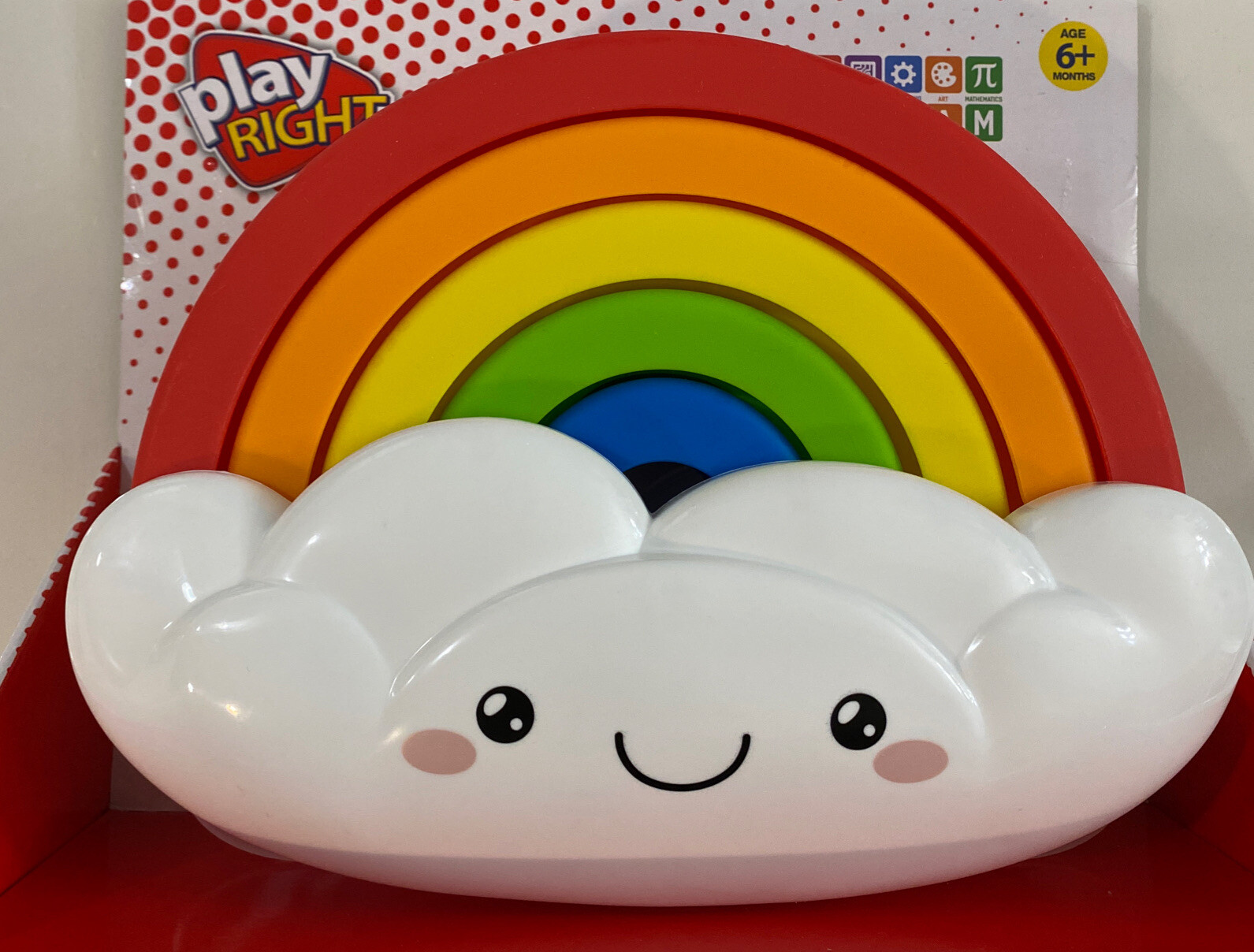 Play Right Rainbow Stacking Toy Develops Fine Motor Skills Etc 6 Piece Set NEW