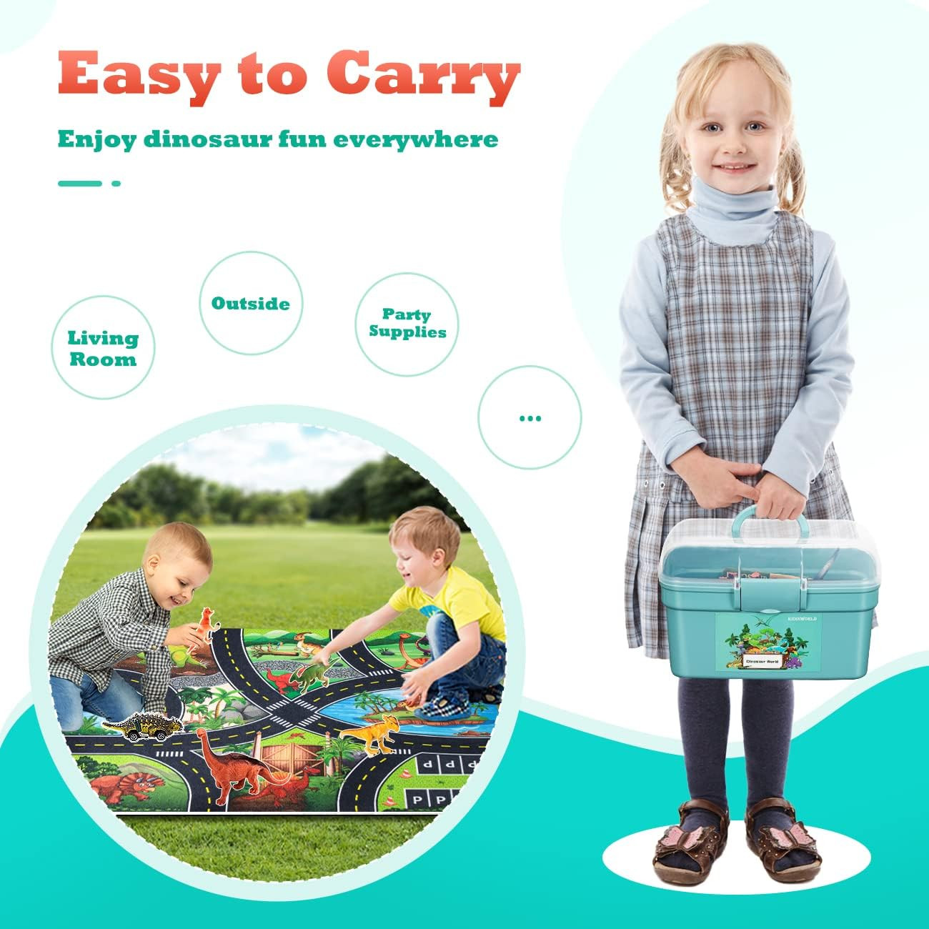 Dinosaur Toys with Play Mat – Dino Figures for Kids 3-7, Gifts for Boys & Girls