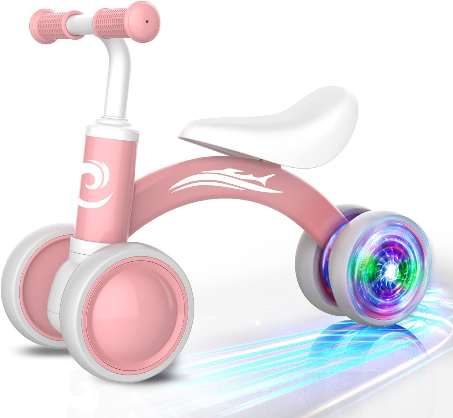 Gamfeiny Colorful Lighting Baby Balance Bike Toys for 1 Year Old Boy Girl Gifts,
