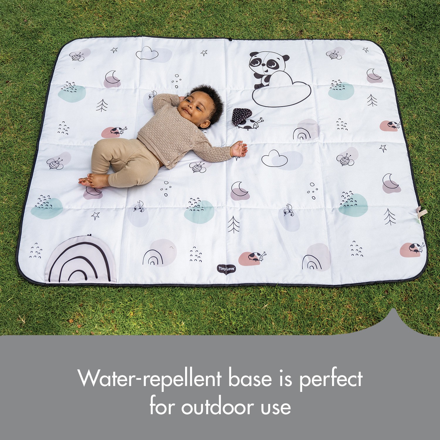 Tiny Love Black & White Décor Collection XL Outdoor Mat, Black & White