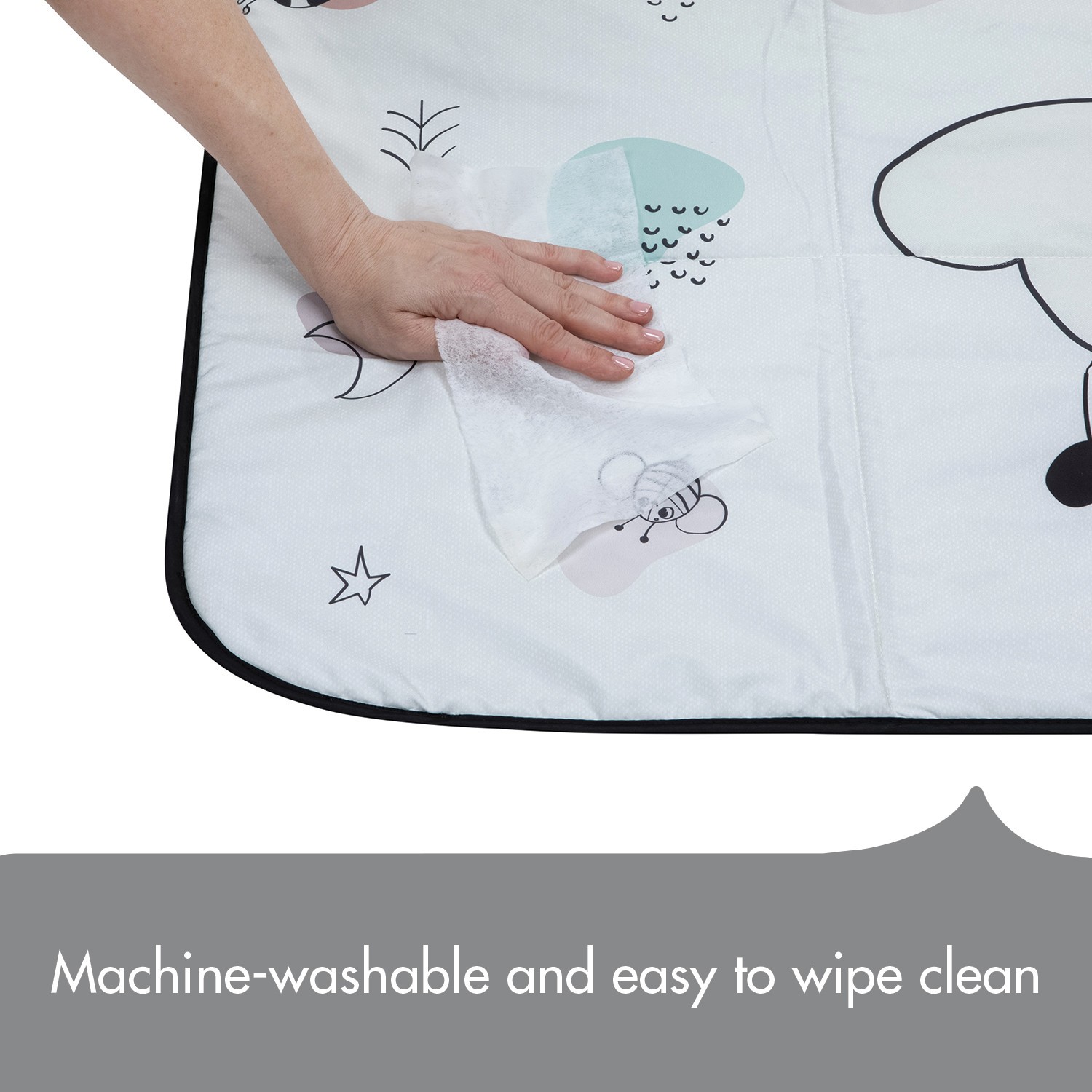 Tiny Love Black & White Décor Collection XL Outdoor Mat, Black & White