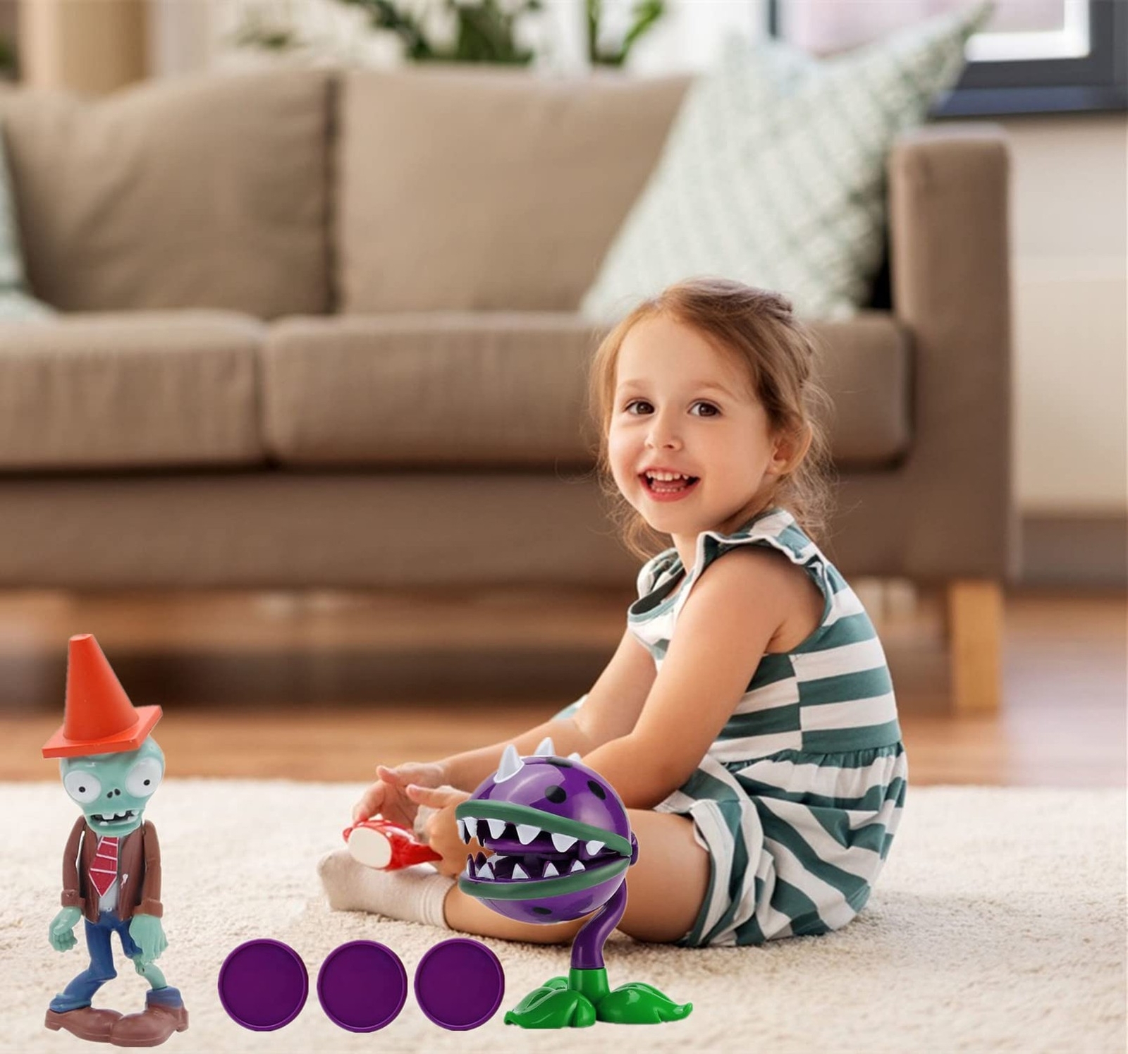 JHESAO 2 PCS Plants and Zombies Toys Action Figures Zombies PVZ Toys 1 2 Seri…