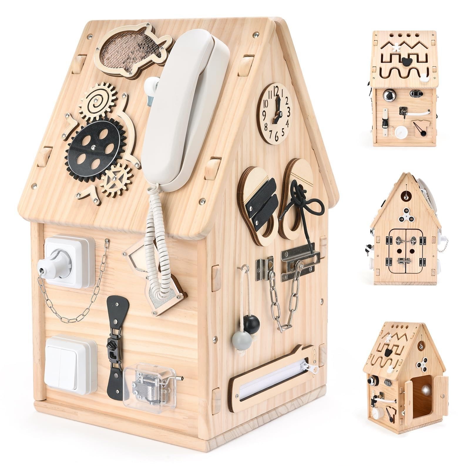 Montessori Busy House Toy – Educational Busy Board for Toddlers & Preschoolers –