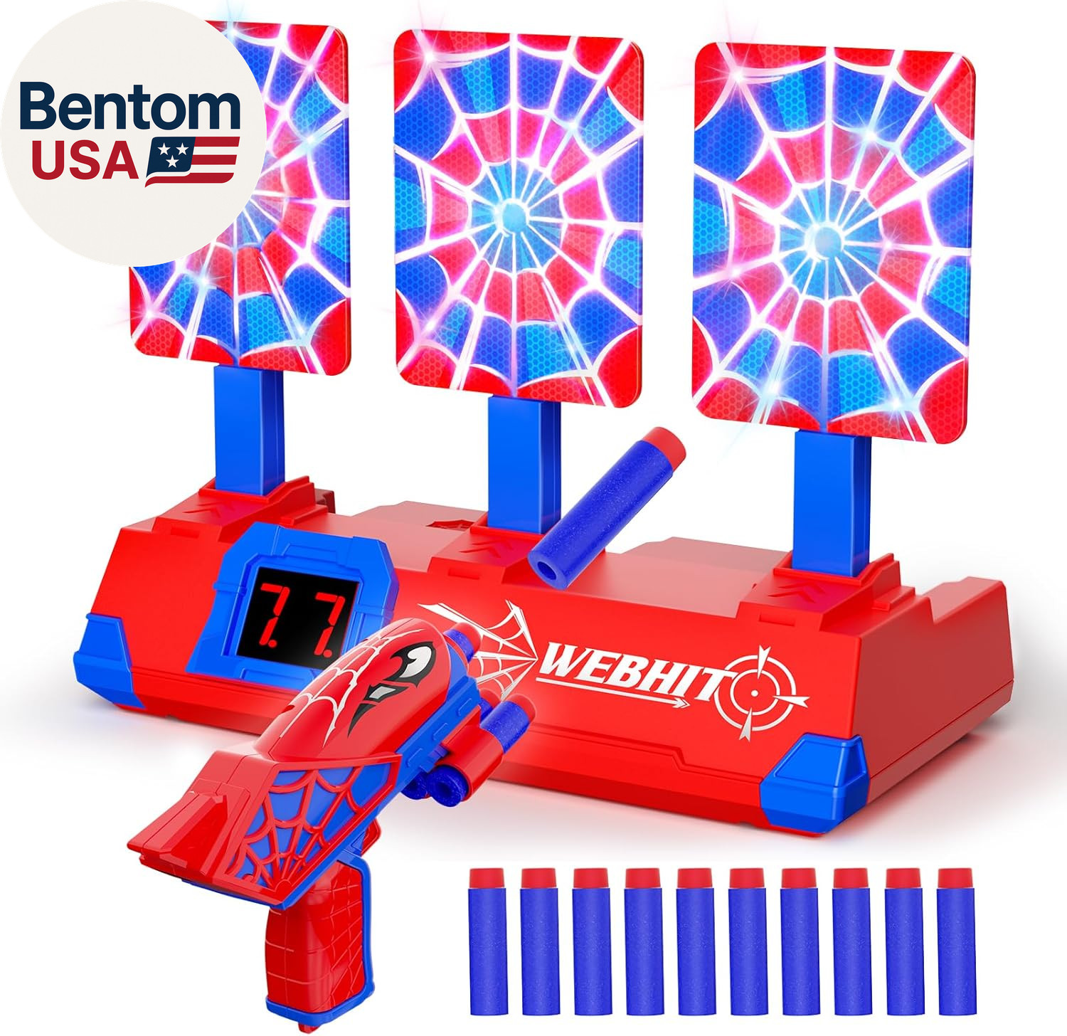 Shooting Toys for 3-12 Year Old Boys, Hero Styles with Glowing Web&Sounds,Lcd Sc