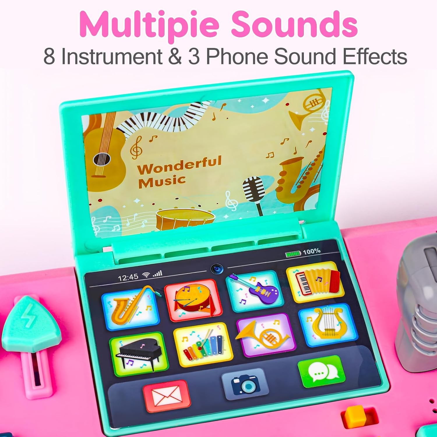 Baby DJ Table for Toddlers 1-3 with Music & Light, Musical Baby Piano Toys 6