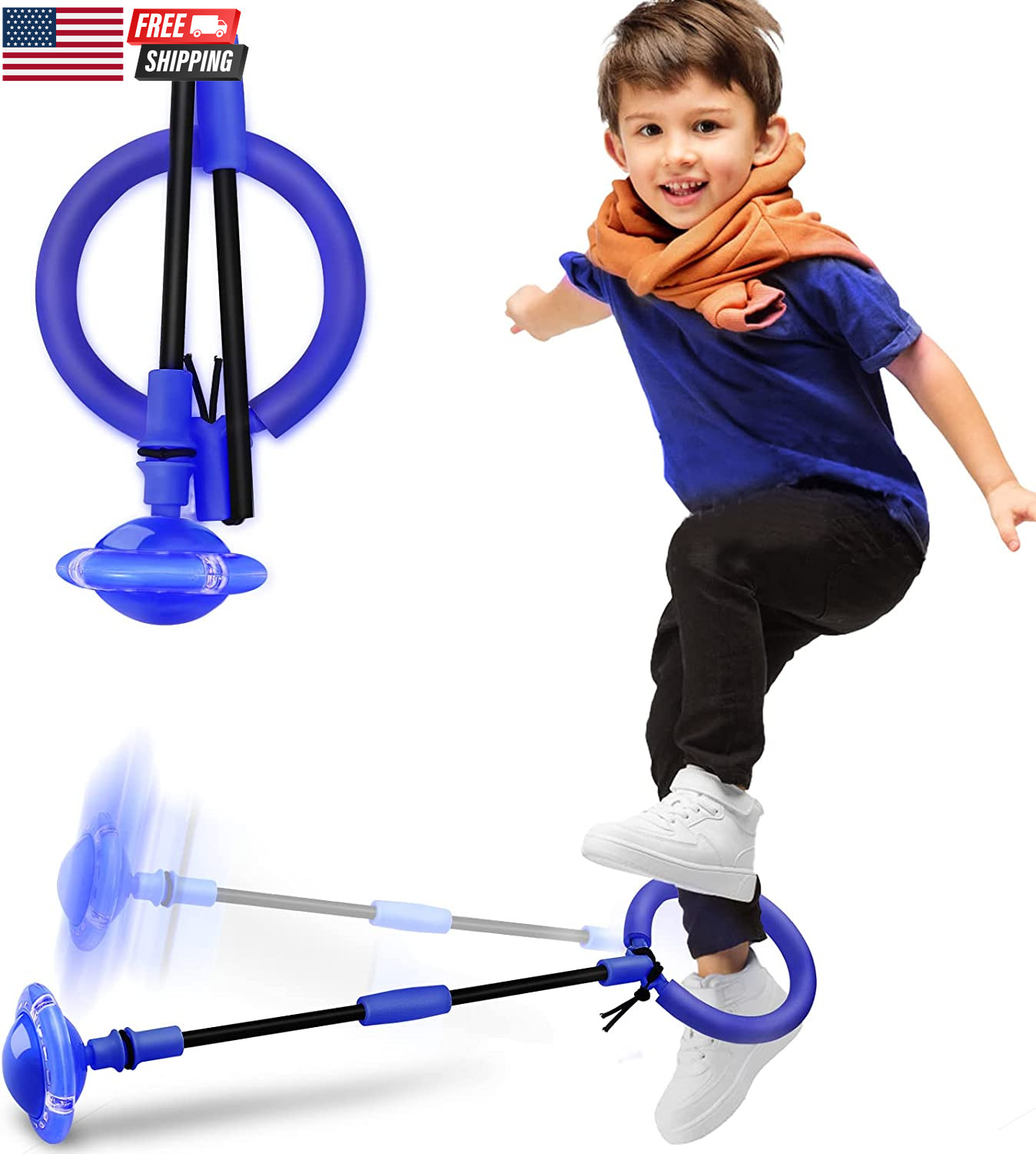 Skip Ball, Portable Foldable Colorful Flash Wheel Swing Ball, Kids Toys for Girl