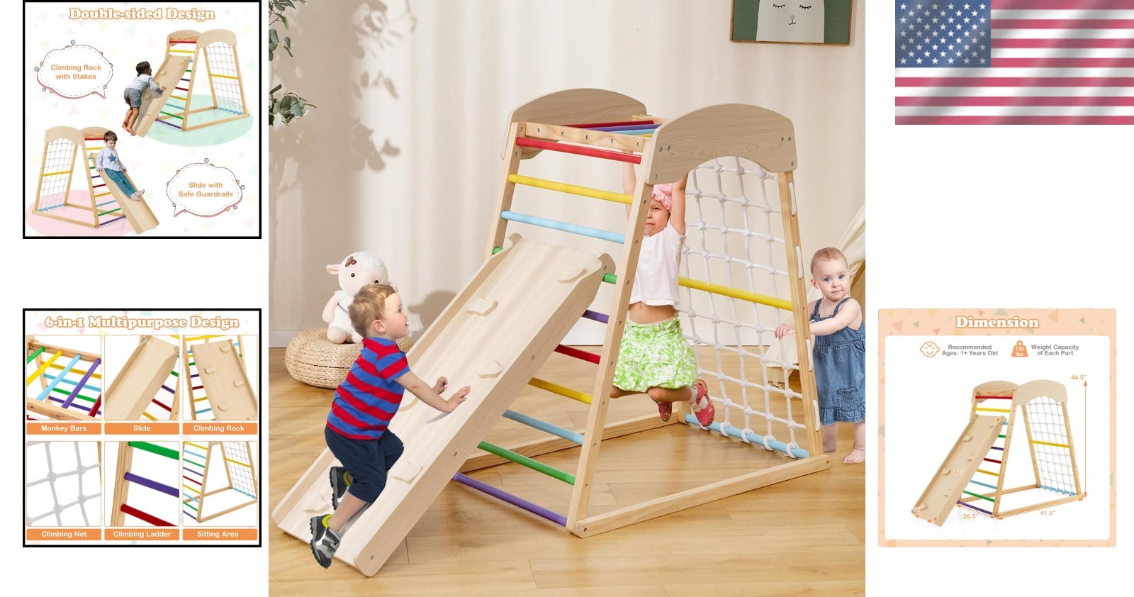 Montessori Climbing Gym for Toddlers 2-6