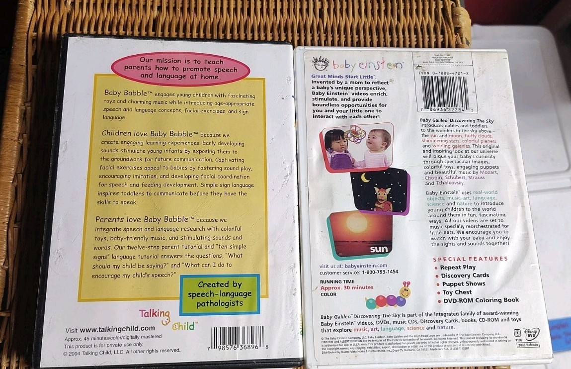 BABY EINSTEIN LOT OF 5 BABY EINSTEIN DVD’s AGES 0 – 1+