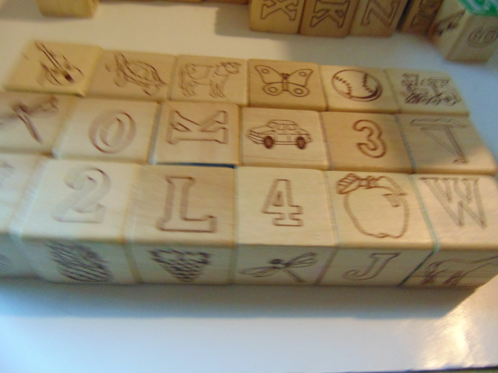 48- Colorful Wooden Childrens Letter Blocks.