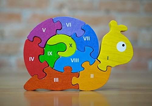 BeginAgain Number Snail Puzzle – Educational Wooden Number Puzzle – Kids 3 and