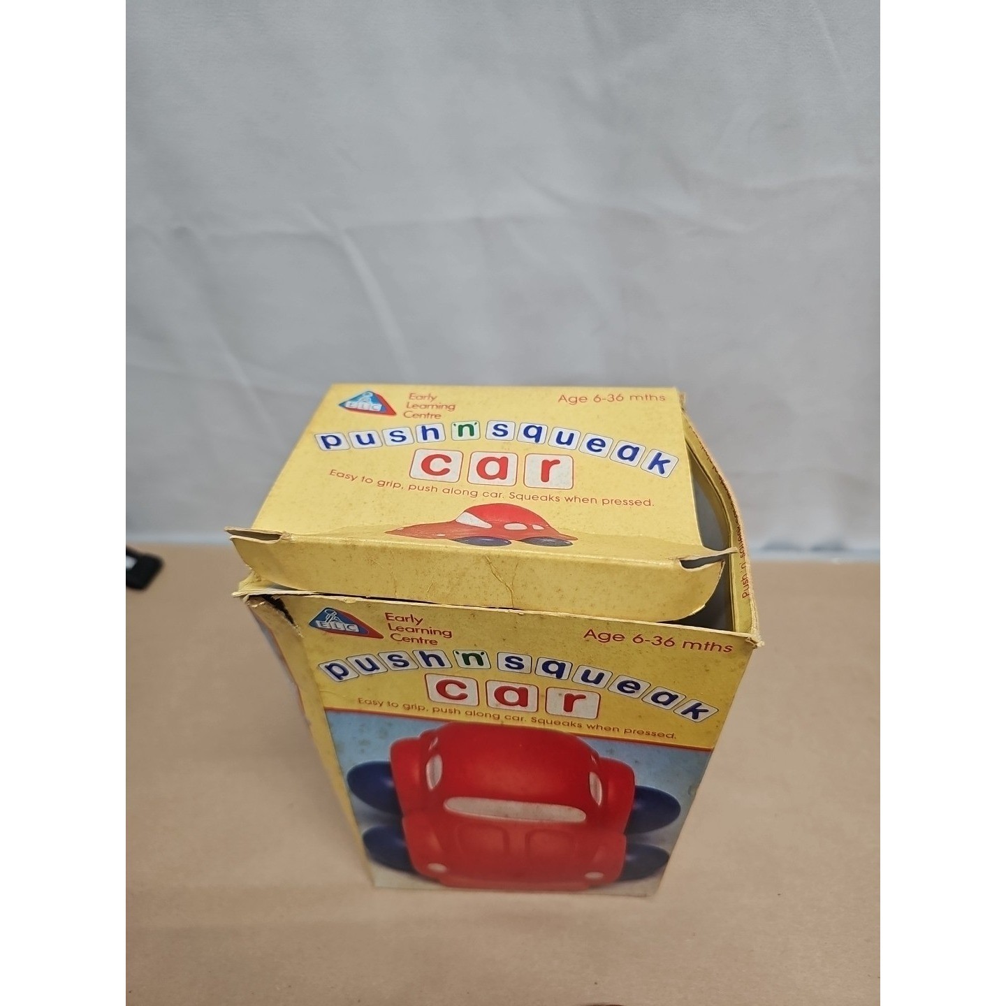 Rare Early Learning Centre (Elc) France Push N Squeak Car Toy with Original Box