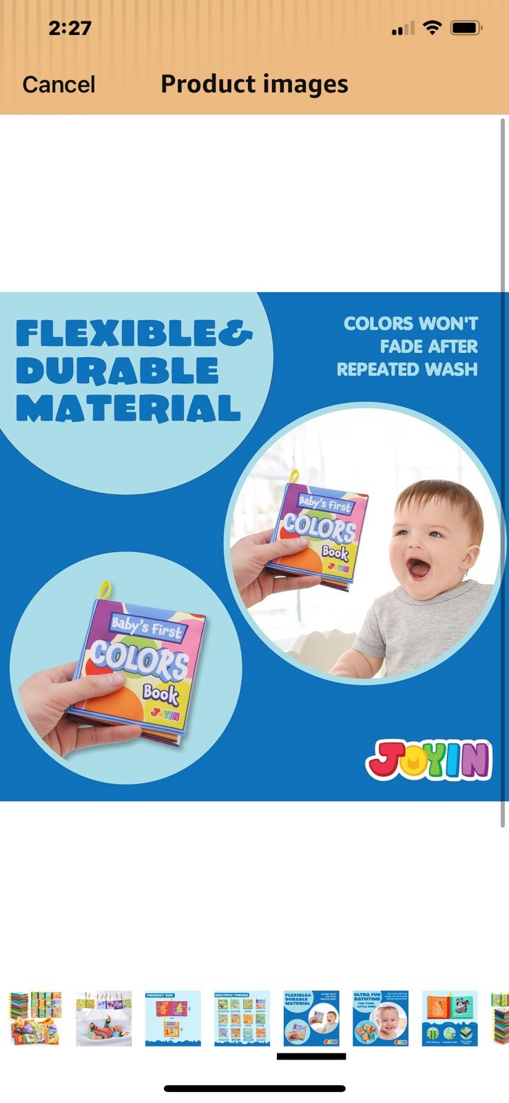 JOYIN 12 Pcs Bath Books, Nontoxic Fabric Soft Crinkly Cloth Books Learning New