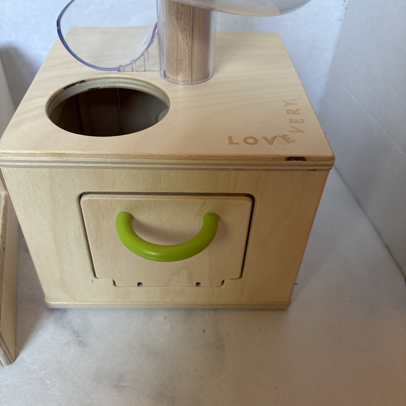 Lot of 2 Lovevery Slide and Seek Ball Run & Ball Drop Box + 2 Rattle Balls