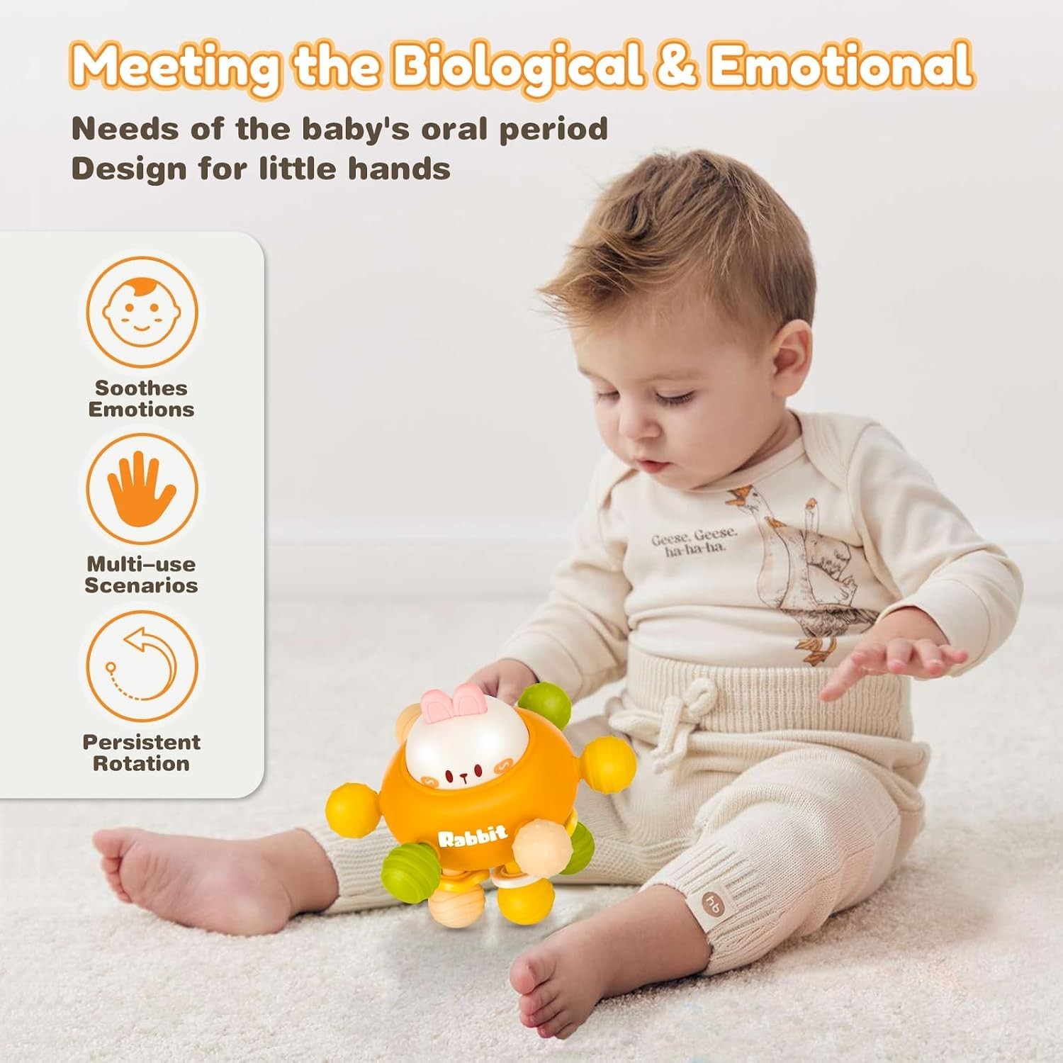 Easter Bunny Baby Sensory Teething Toy