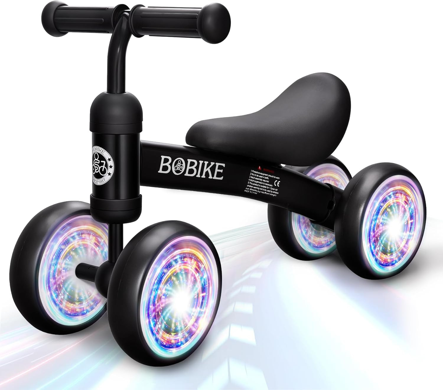 Baby Balance Bike Toys for 12-36 Months Kids No Pedal Infant 4 Wheels Bicycle